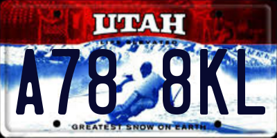 UT license plate A788KL