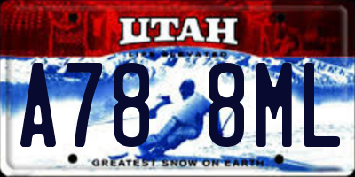 UT license plate A788ML