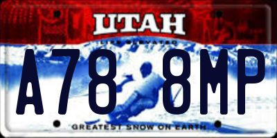 UT license plate A788MP