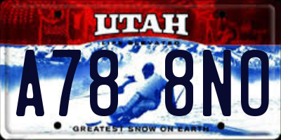 UT license plate A788NO