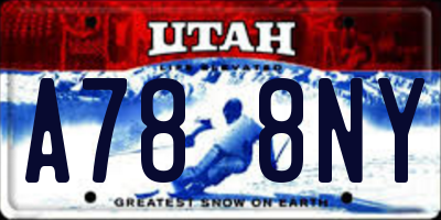 UT license plate A788NY