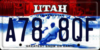 UT license plate A788QF