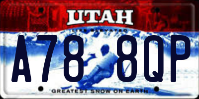 UT license plate A788QP