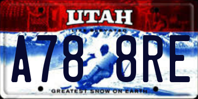 UT license plate A788RE