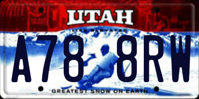 UT license plate A788RW