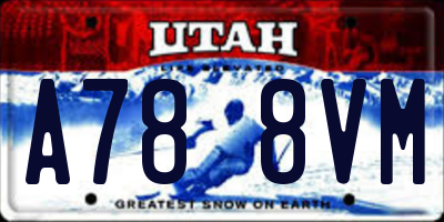 UT license plate A788VM