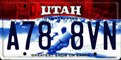 UT license plate A788VN