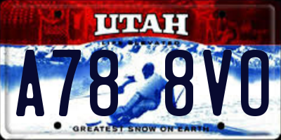 UT license plate A788VO