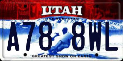 UT license plate A788WL
