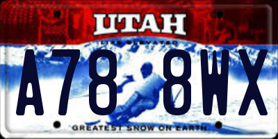 UT license plate A788WX