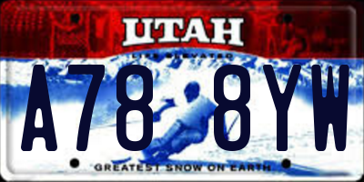 UT license plate A788YW