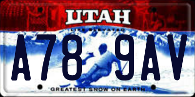 UT license plate A789AV