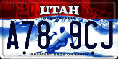 UT license plate A789CJ