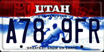 UT license plate A789FR