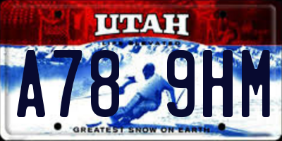 UT license plate A789HM