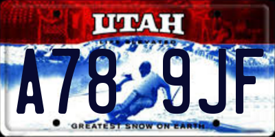 UT license plate A789JF