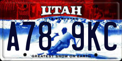 UT license plate A789KC
