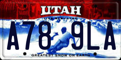 UT license plate A789LA