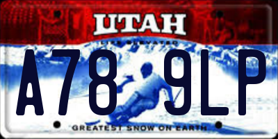 UT license plate A789LP