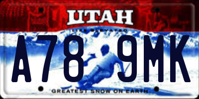 UT license plate A789MK