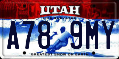 UT license plate A789MY