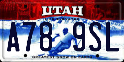 UT license plate A789SL