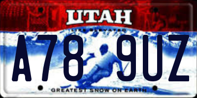 UT license plate A789UZ
