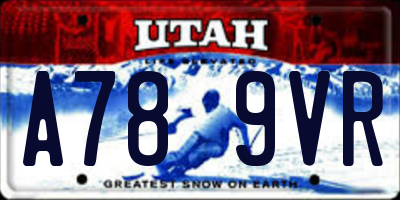 UT license plate A789VR