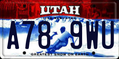 UT license plate A789WU