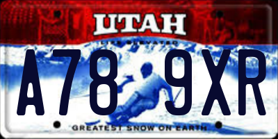 UT license plate A789XR