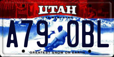 UT license plate A790BL