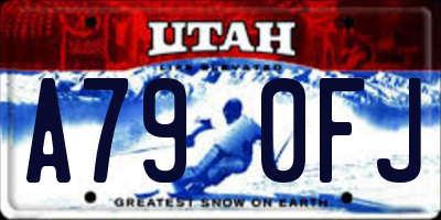 UT license plate A790FJ