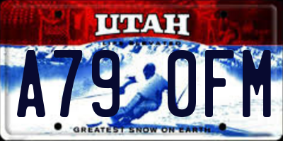 UT license plate A790FM
