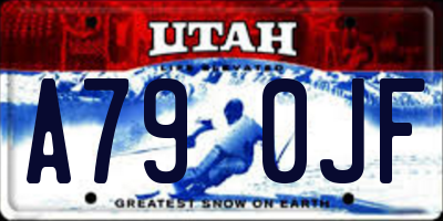 UT license plate A790JF