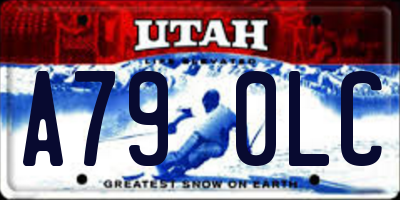 UT license plate A790LC