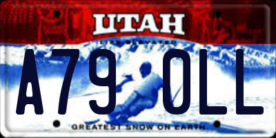UT license plate A790LL