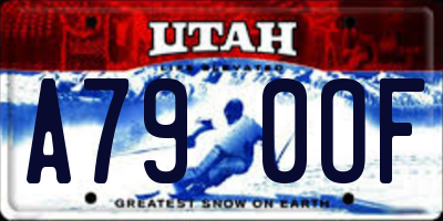 UT license plate A790OF