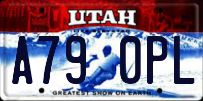 UT license plate A790PL