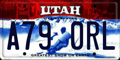 UT license plate A790RL