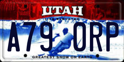 UT license plate A790RP