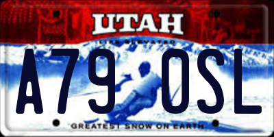 UT license plate A790SL