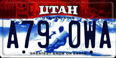 UT license plate A790WA