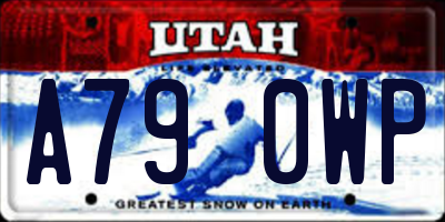 UT license plate A790WP