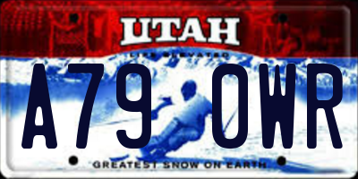 UT license plate A790WR