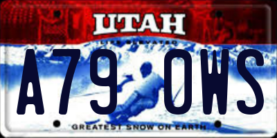 UT license plate A790WS