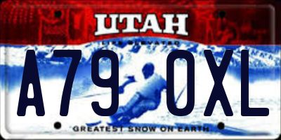 UT license plate A790XL