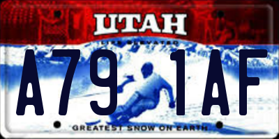 UT license plate A791AF