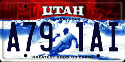 UT license plate A791AI