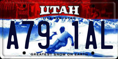UT license plate A791AL