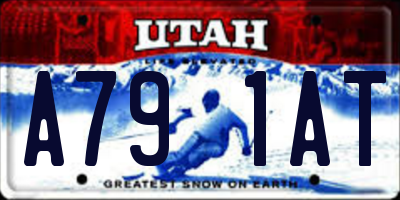 UT license plate A791AT